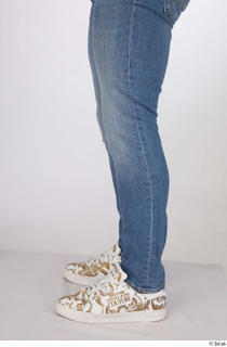 Garrott blue jeans calf casual dressed white sneakers 0003.jpg